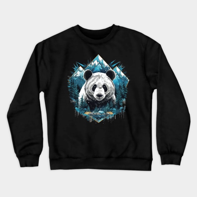 Panda bear Crewneck Sweatshirt by GreenMary Design